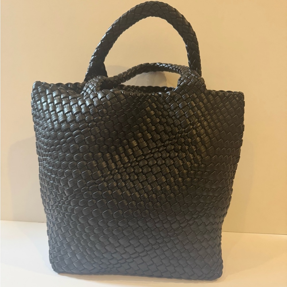 Elegant Black Woven Tote Bag